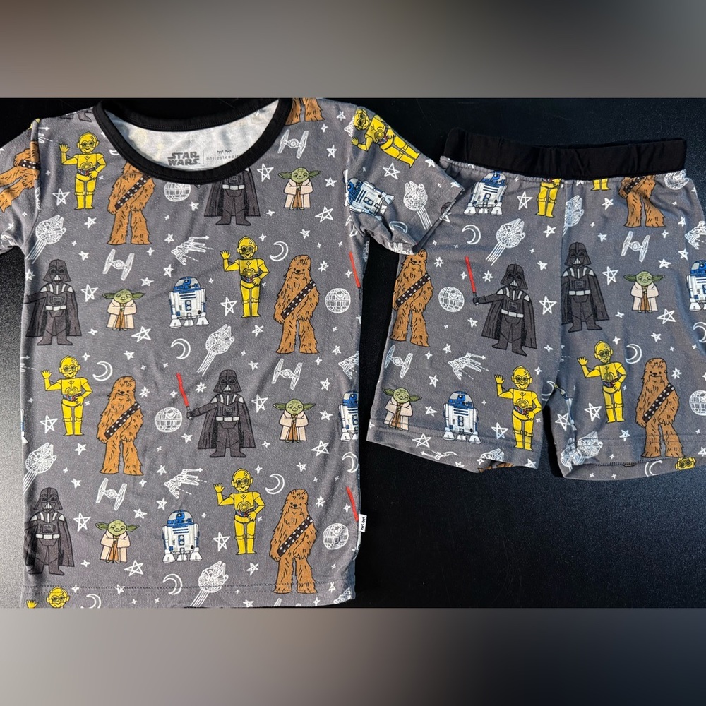 Little Sleepies Star Wars Kids Pajama Set - Gray with Colorful Character Print